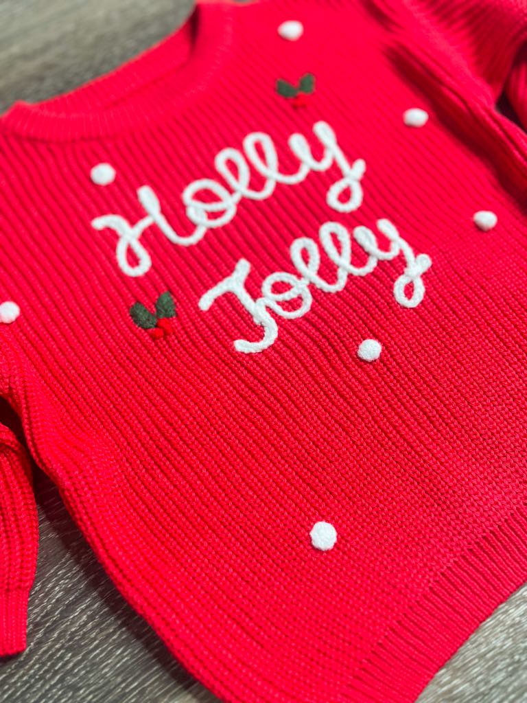 1-2 WEEK TAT:  Adult and Kid Rope Embroidered Holiday Sweaters