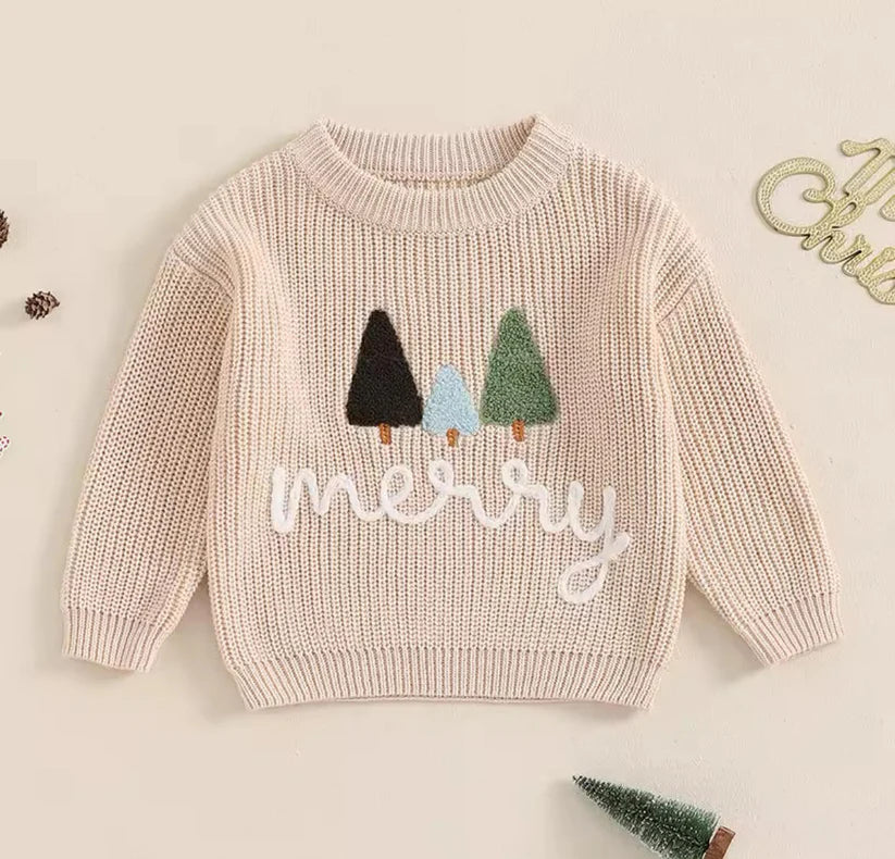 1-2 WEEK TAT:  Adult and Kid Rope Embroidered Holiday Sweaters