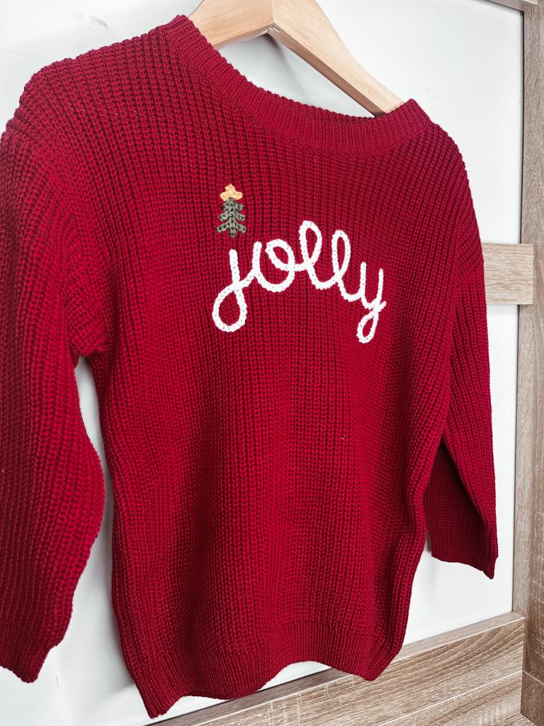 1 WEEK TAT: Adult and Kid Rope Embroidered Holiday Sweaters