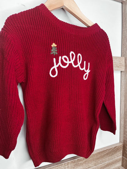 1 WEEK TAT: Adult and Kid Rope Embroidered Holiday Sweaters