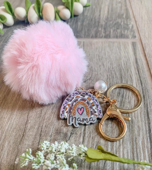 1-2 WEEK TAT: Rainbow Mama Puff or Bead Keyring