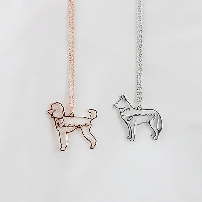 *Preorder: Custom Pet Name and Silhouette Necklace*