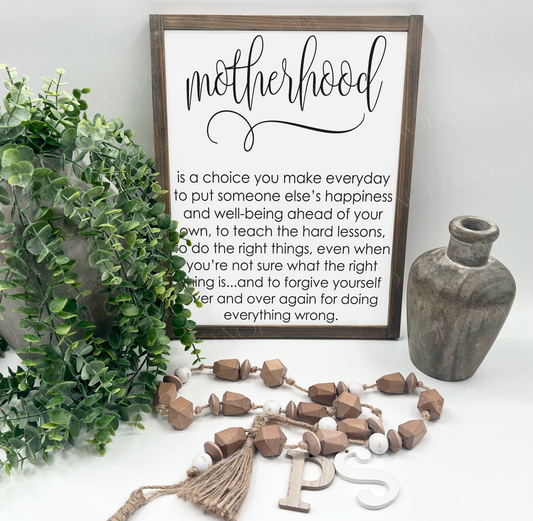Motherhood - Wood Sign