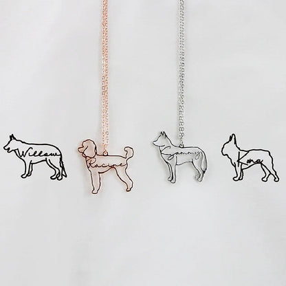 *Preorder: Custom Pet Name and Silhouette Necklace*