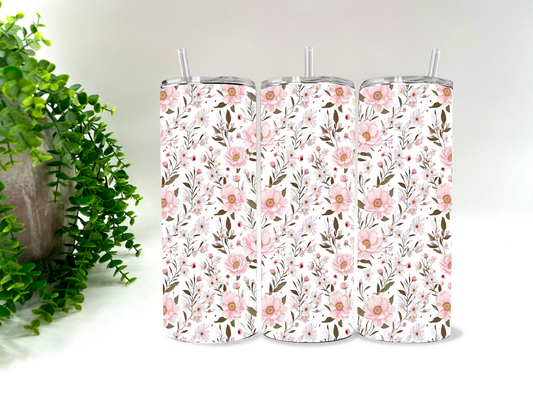 Pink Spring Floral - 20 oz Tumbler