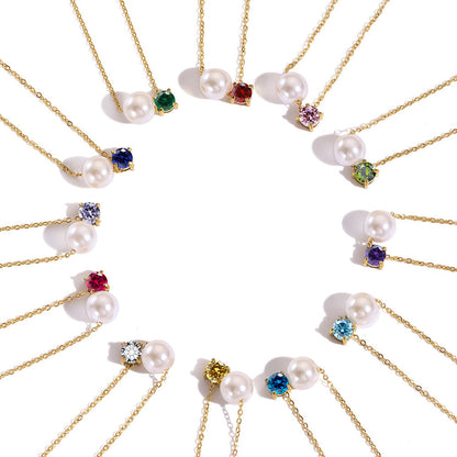 Preorder: Pearl and Birthstone Necklace