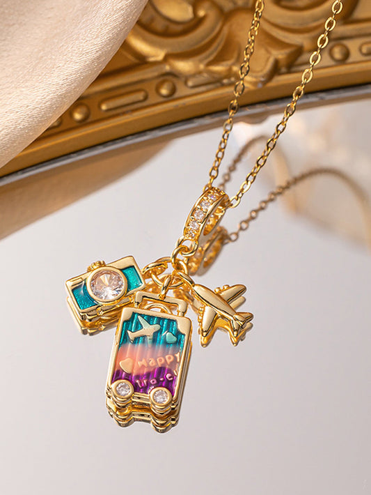 Wanderlust Travel Charm Necklace