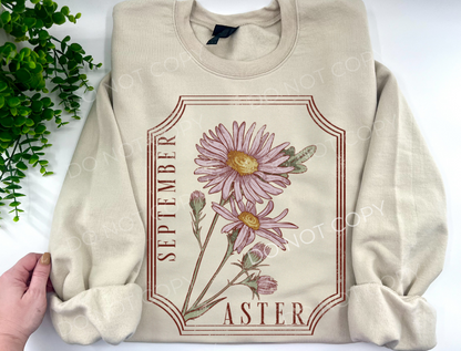 September Aster Birth Flower - Custom