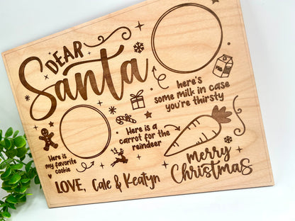 Dear Santa Tray - 1/4” Laser Engraved