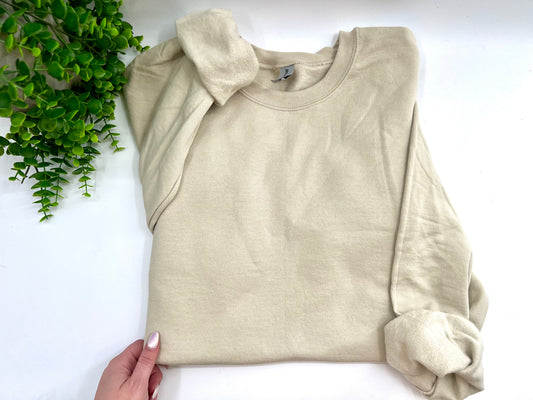 LARGE - Sand Gildan - Sweatshirt