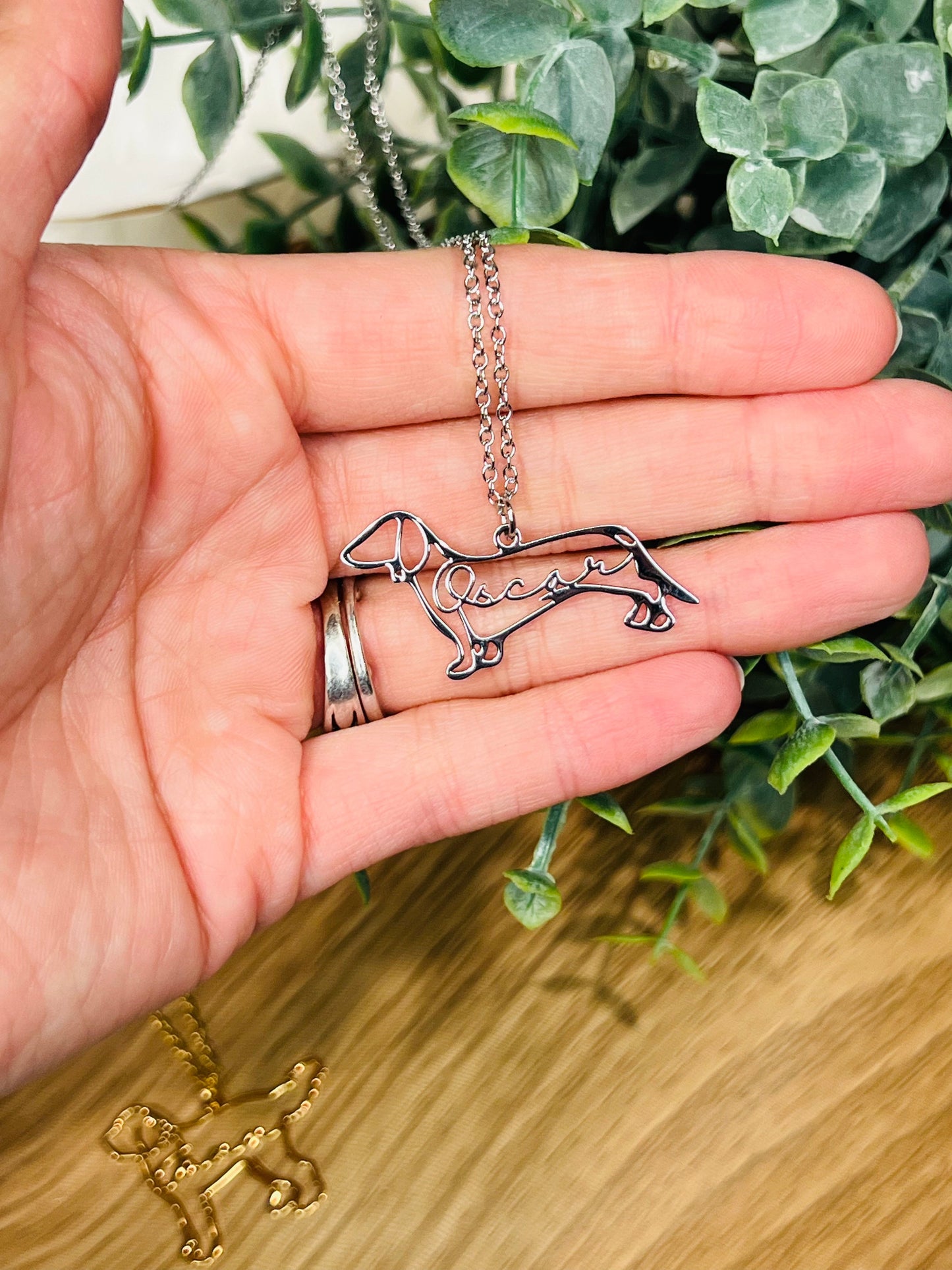 *Preorder: Custom Pet Name and Silhouette Necklace*