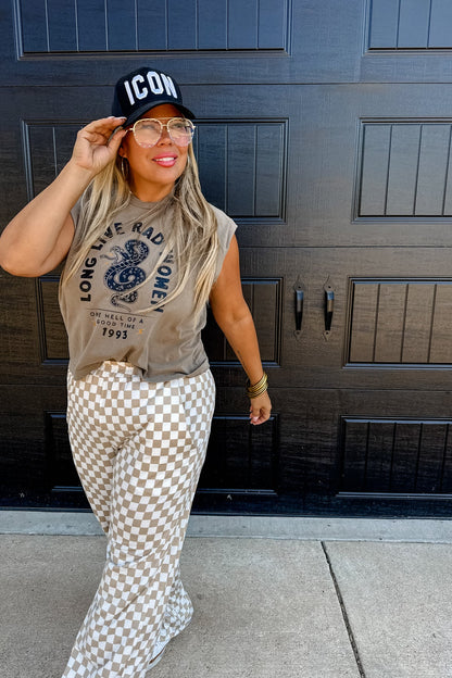 PREORDER: Bold Block Checker Pants - Neutrals ✨ETA WEEK OF 12/2✨
