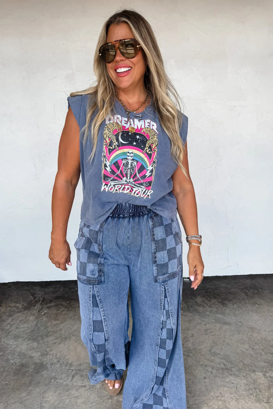 PREORDER- GROOVE ON CHECKER FLARE PANTS ✨ETA LATE NOVEMBER✨