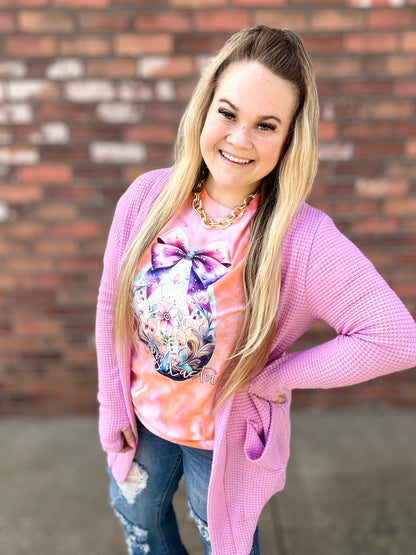 READY TO SHIP: LARGE - Watercolor Happy Easter Egg Ice Dyed Tshirt