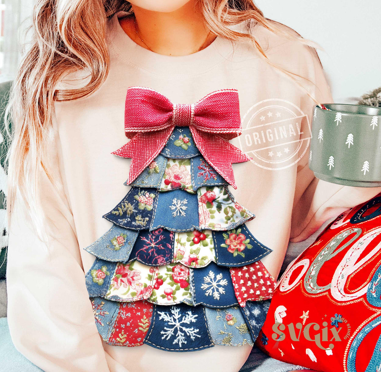 Christmas Tree Faux Patchwork - Custom