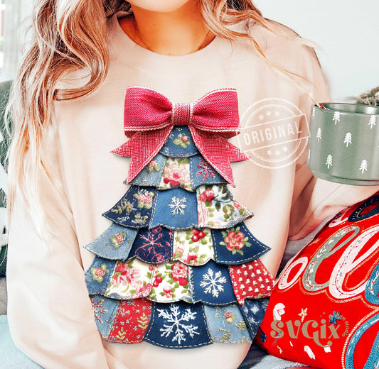 Christmas Tree Faux Patchwork - Custom