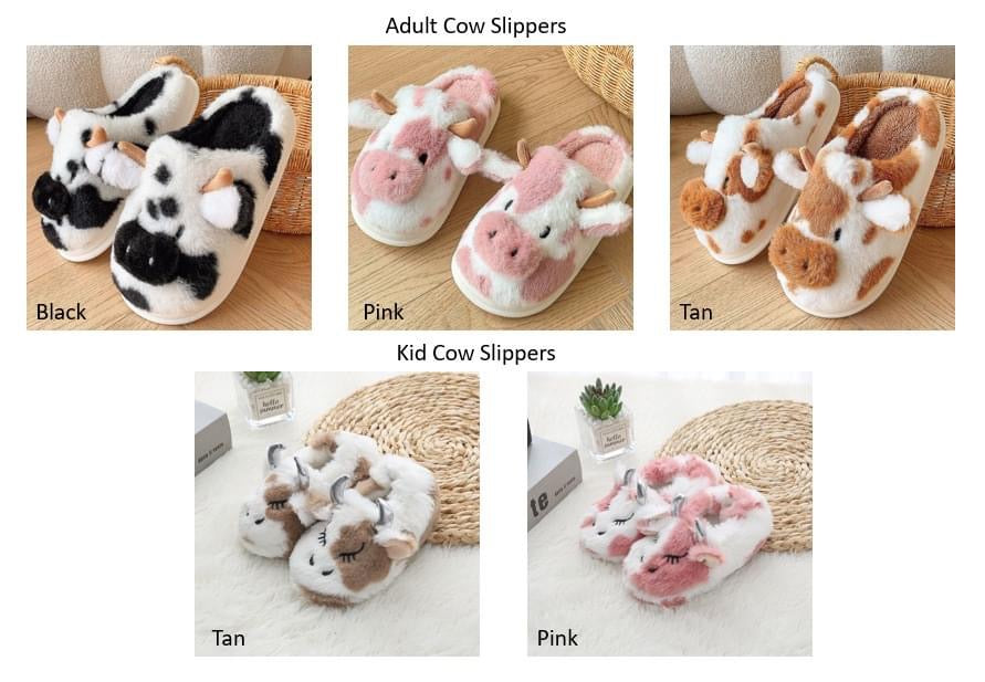 PREORDER: RERUN Cow Slippers - Adult & Kids