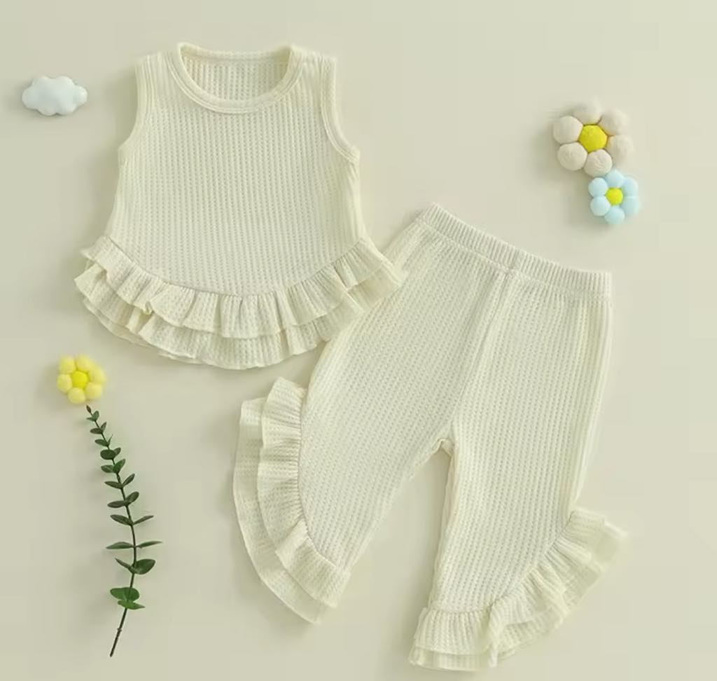 PREORDER: The Randi Ribbed and Ruffle Tank & Pant Set 3.17.25