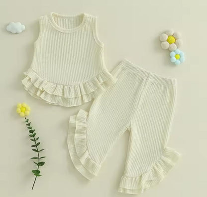 PREORDER: The Randi Ribbed and Ruffle Tank & Pant Set 3.17.25