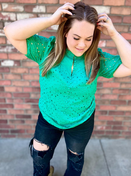 READY TO SHIP: Color Me Green Top