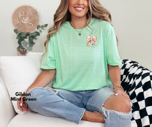 #265 - Coquette Nativity Pink Faux Glitter - POCKET - DIRECT TO FILM PRINT ONLY