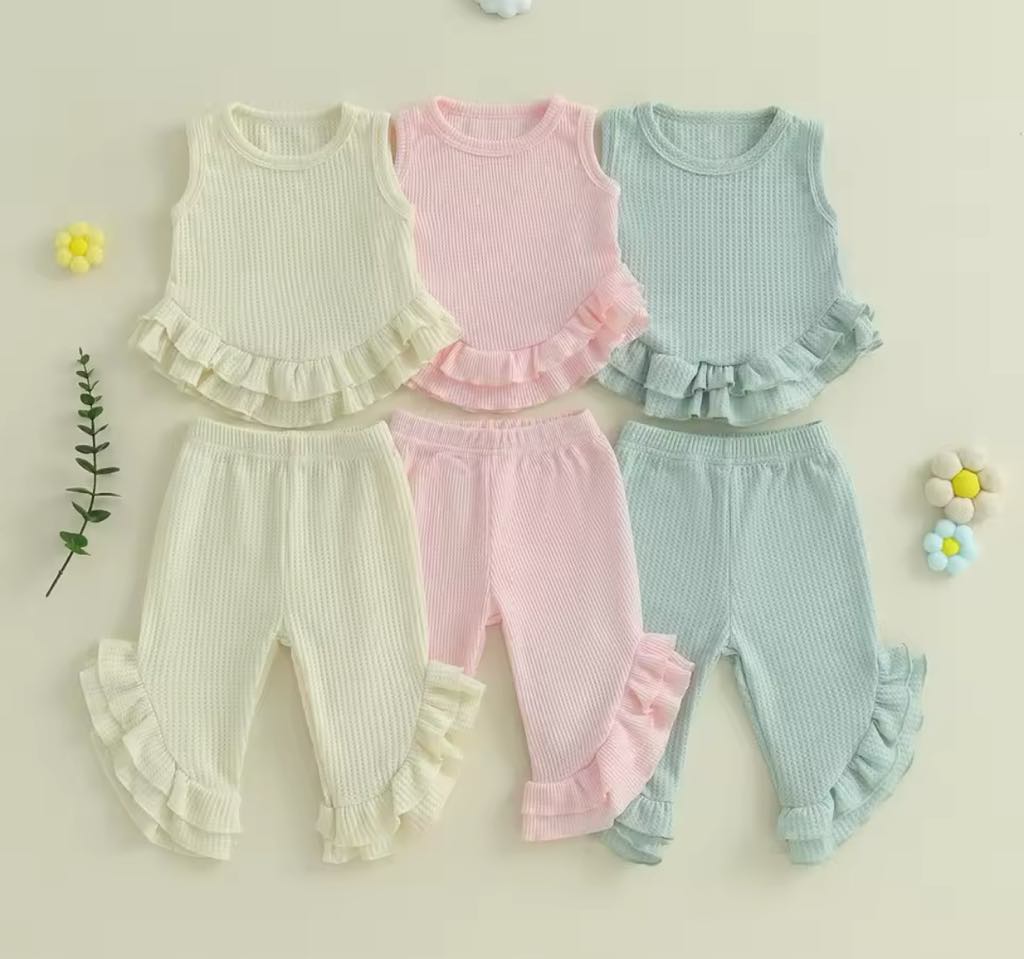 PREORDER: The Randi Ribbed and Ruffle Tank & Pant Set 3.17.25