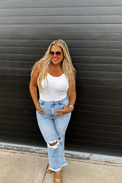 READY TO SHIP: 4X - Lucy Distressed Crop Jean