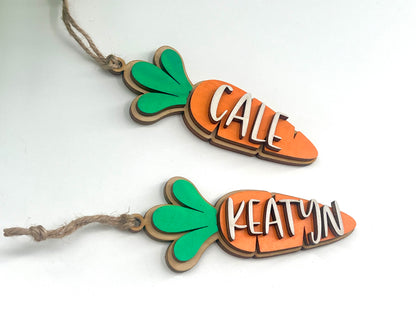 Wooden Easter Carrot Name Tags