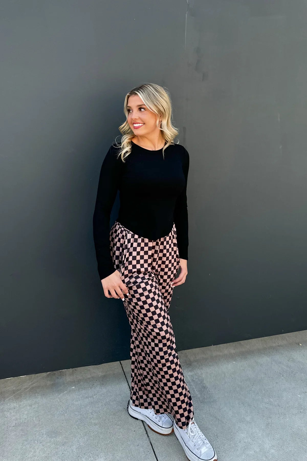 PREORDER: Bold Block Checker Pants - Neutrals ✨ETA WEEK OF 12/2✨