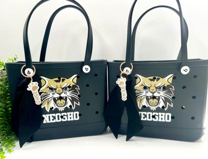 READY TO SHIP: Neosho Wildcats Beaded Keychain