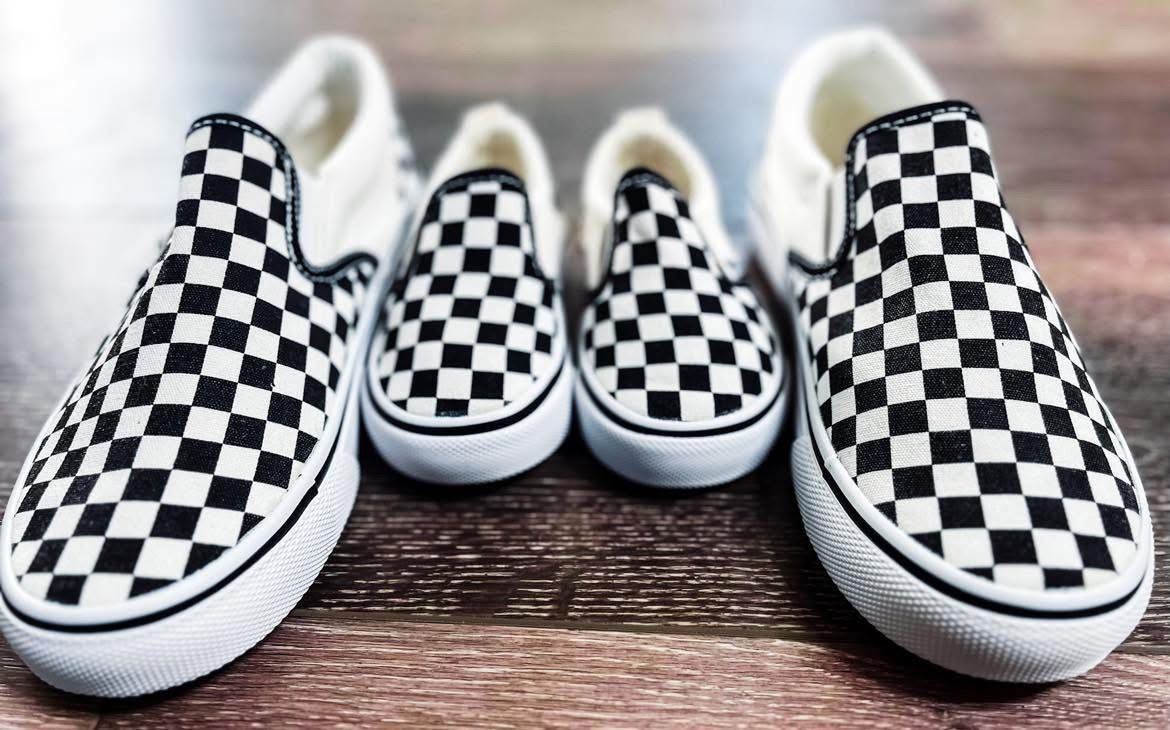 Boutique Preorder: Black and White Checker Slip-ons