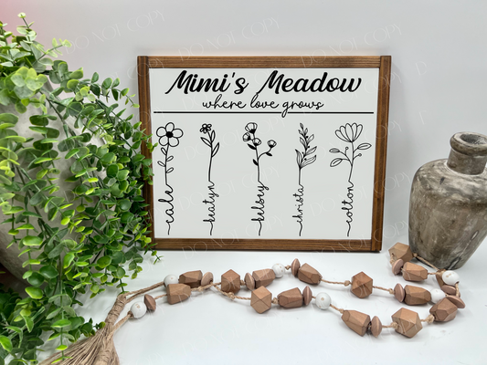 Mimi’s Meadow Custom - Wood Sign