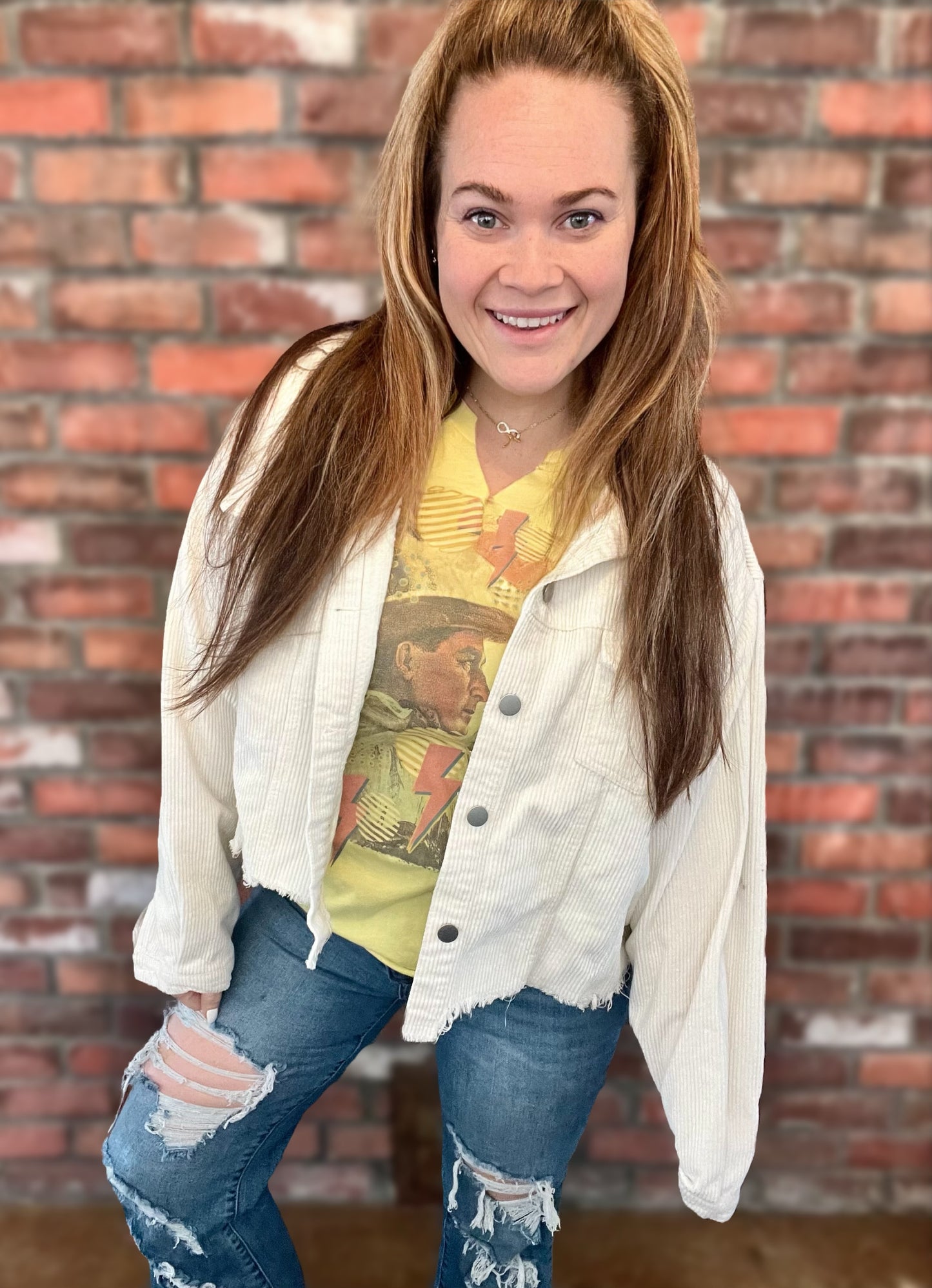 Kelsey’s Closet: XL - White Cropped Shacket