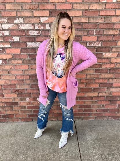 READY TO SHIP: LARGE - Watercolor Happy Easter Egg Ice Dyed Tshirt