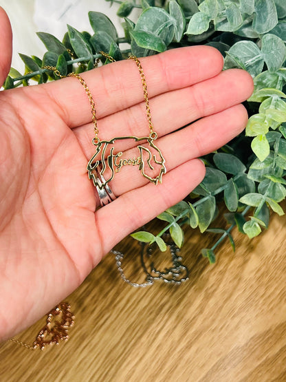 *Preorder: Custom Pet Name and Silhouette Necklace*