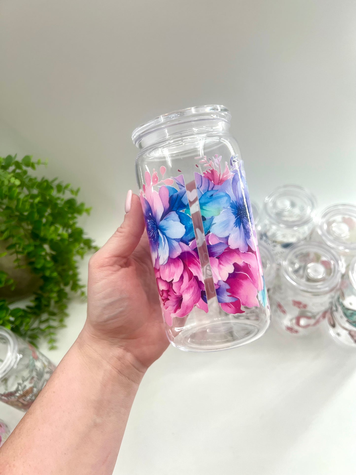 READY TO SHIP: You Are Enough Floral 12 oz Plastic Cup **comes with straw