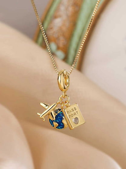 Wanderlust Travel Charm Necklace
