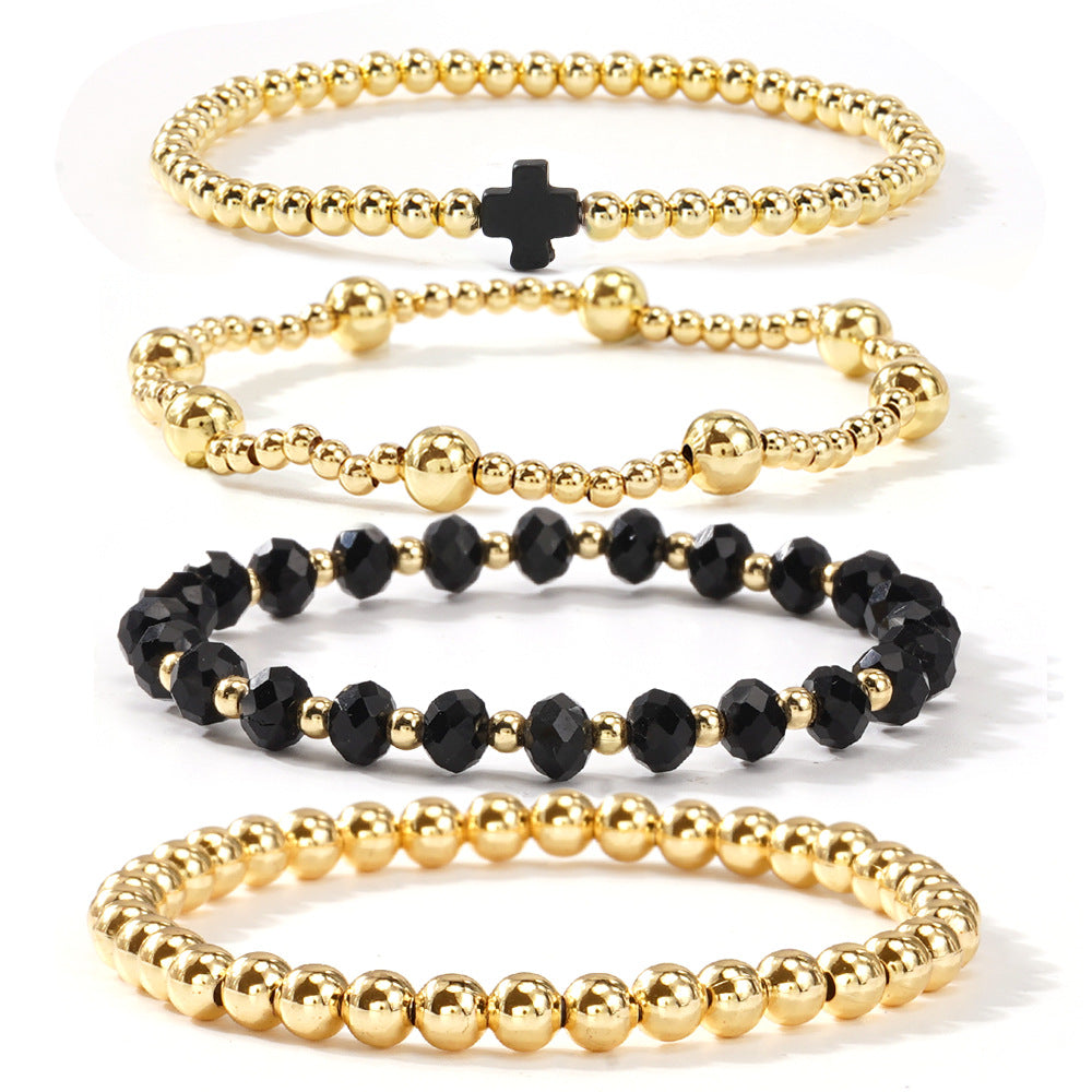 Preorder: Beaded Cross Stretch Bracelet Stack