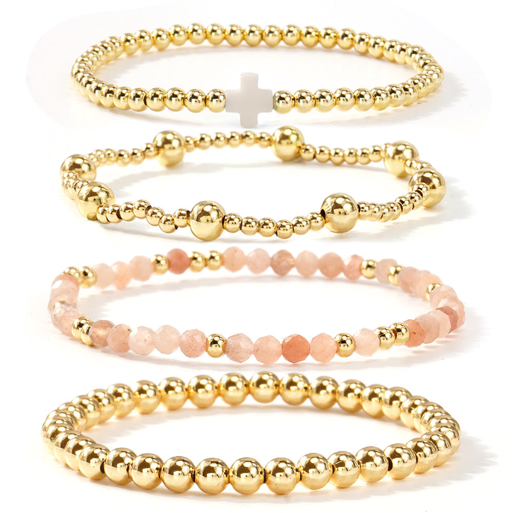Preorder: Beaded Cross Stretch Bracelet Stack