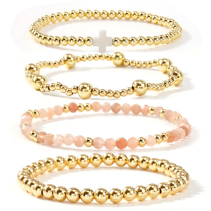 Preorder: Beaded Cross Stretch Bracelet Stack