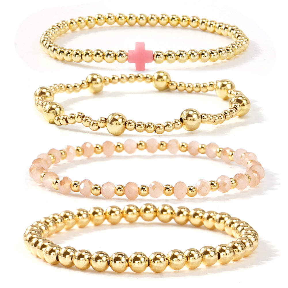 Preorder: Beaded Cross Stretch Bracelet Stack