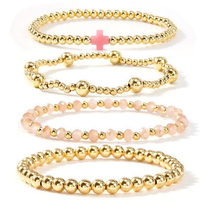 Preorder: Beaded Cross Stretch Bracelet Stack