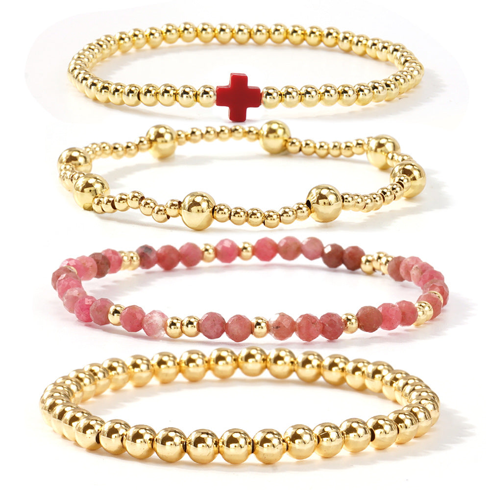 Preorder: Beaded Cross Stretch Bracelet Stack