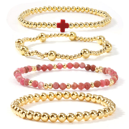 Preorder: Beaded Cross Stretch Bracelet Stack
