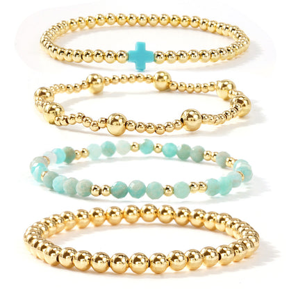 Preorder: Beaded Cross Stretch Bracelet Stack