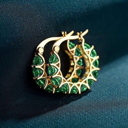 Preorder: Multi- Color Zircon Hoop Earrings