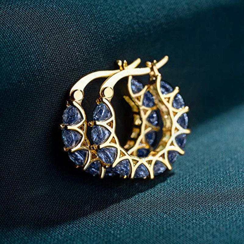 Preorder: Multi- Color Zircon Hoop Earrings