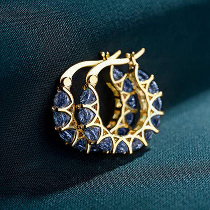 Preorder: Multi- Color Zircon Hoop Earrings