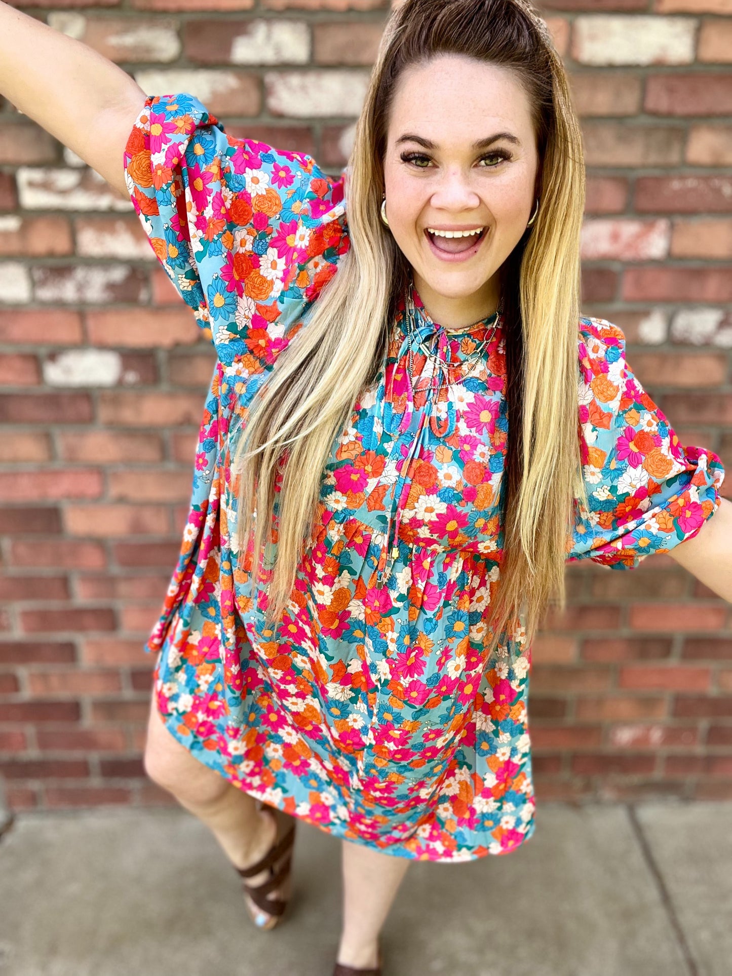READY TO SHIP: Floral Bubble Sleeve Dress