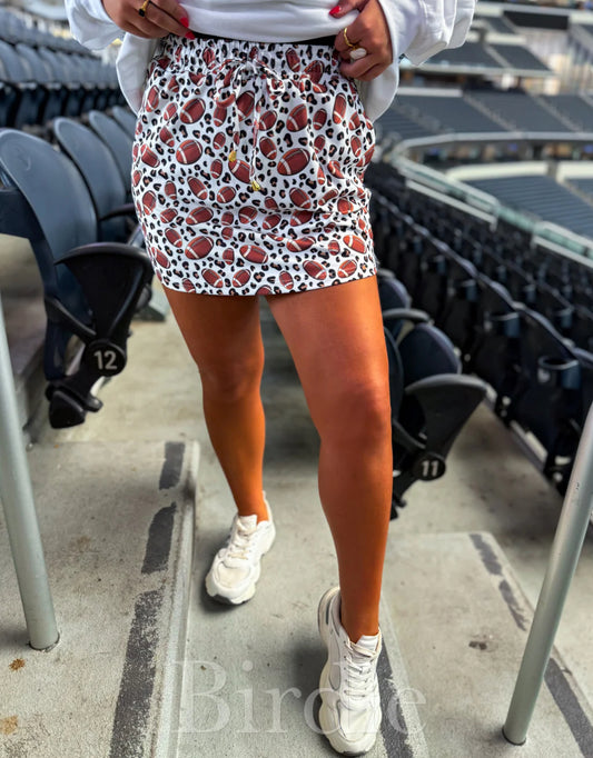 READY TO SHIP: Leopard Football Active Skort